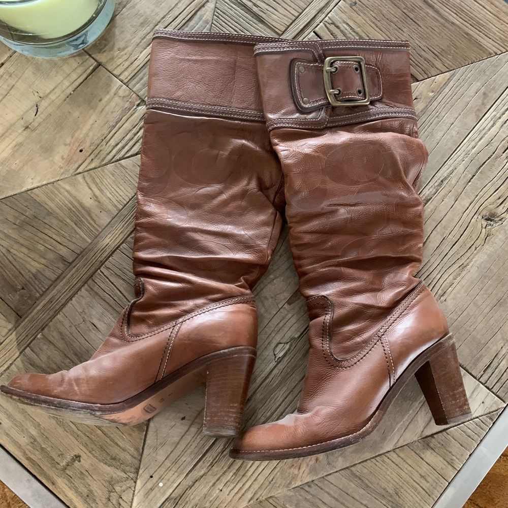 Women’s Leather Slouch Coach Boots